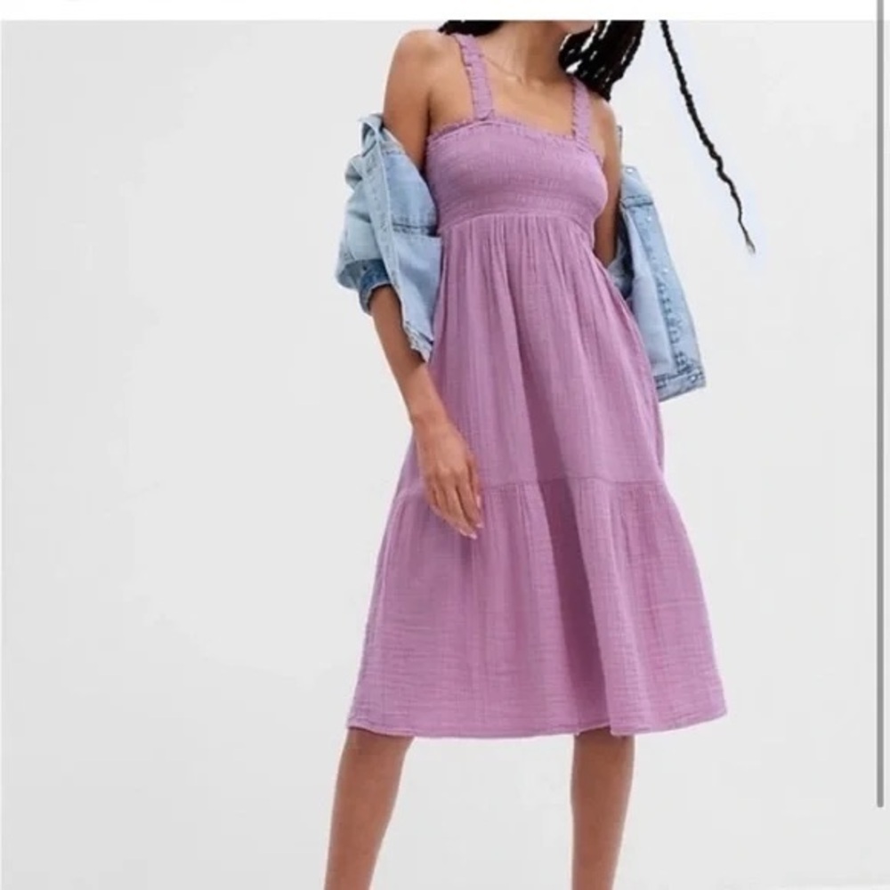 GAP Lilac Sleeveless Midi Dress